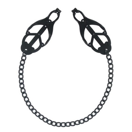 Monarch Noir Black nipple clamps with chain by Master Series