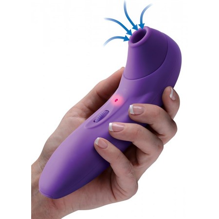 Shegasm stimulates the clitoris with the help of air currents made of purple silicone Inmi