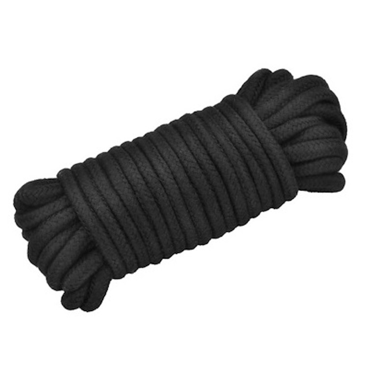 חבל כותנה אדום עבה אורך 10 מטר למשחקי קשירה - שחור