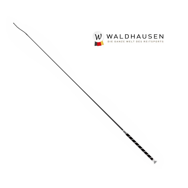 Dressage Velours קרופ קרבון שחור יוקרתי עם קצה גמיש להצלפה 110 סמ Waldhausen