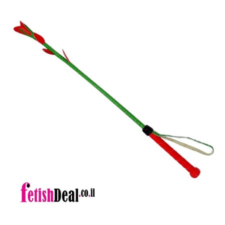 High quality leather riding whip in the shape of a red flower 70 cm