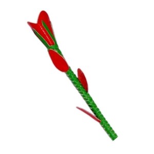 High quality leather riding whip in the shape of a red flower 70 cm