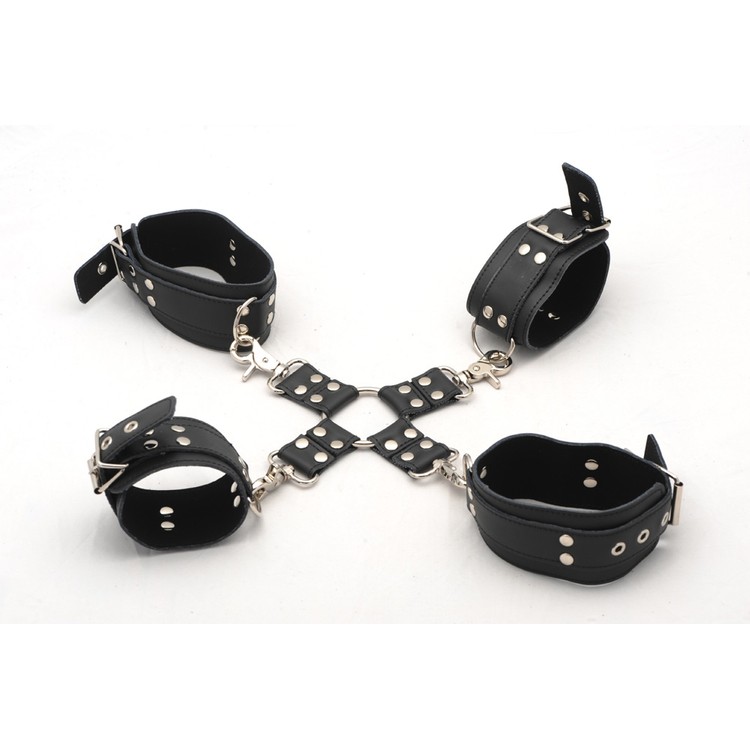 סט ארבעה אזיקי עור לרגליים וידיים - ללא חיבור