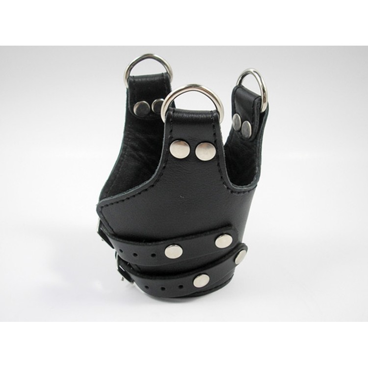 מותח אשכים מעור איכותי עם אפשרות חיבור למשקולת