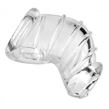Detained chastity belt for man without transparent silicone lock length 4 cm width 1.25 cm Master Series