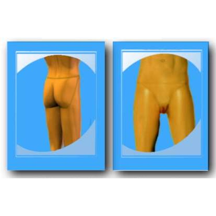 תחתון סיליקון בצורת וגינה נשית להלבשה על גבר צבע רגיל ושפתיים קטנות.