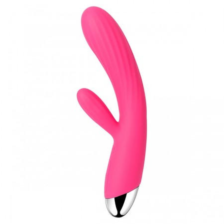 Angel Flexible Pink Silicone Vibrator heats up with two motors by Svakom
