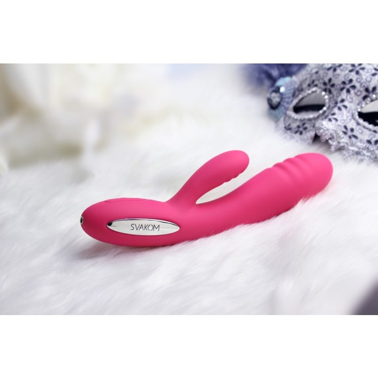 Adonis - Pink Silicone Vibrator with Two Engines Warms Svakom