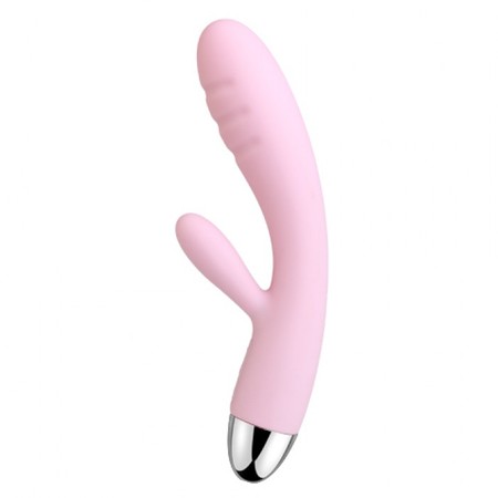 Barbara Light Pink Soft Silicone Vibrator with two internal and external stimulation motors Svakom