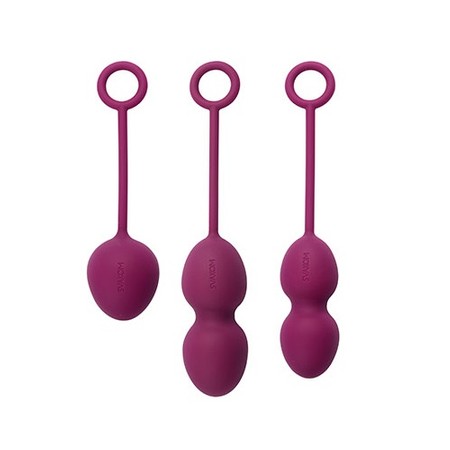 Nova three Chinese silicone eggs of different sizes in purple Svakom