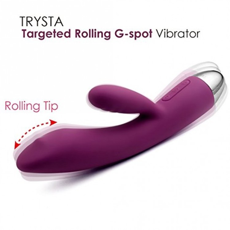 Trysta ויברטור סגול עם כדור זז בקצה