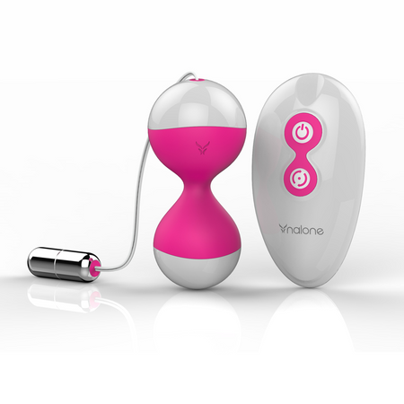 Miu Miu Chinese Eggs Vibrating Silicone Pink with Remote Control 7 Vibration Modes Nalone