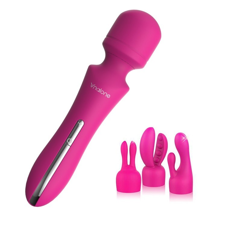 Rockit Nalone  ערכת ויברטור וונד עם 3 ראשים לחיבור - ורוד