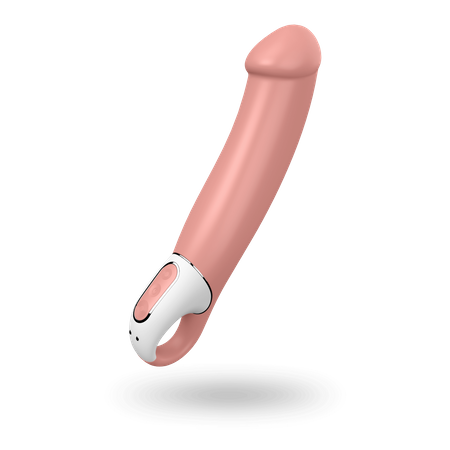 Master - Soft and flexible beige silicone extra-large and powerful vibrator by Satisfyer​