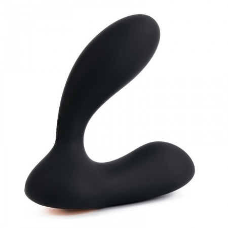 Vicky black silicone anal plug vibrates with dual motor for the Svakom prostate massager