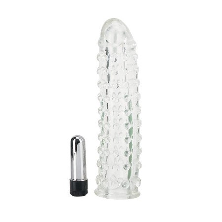 Vibro Penis Transparent Silicone Vibration Sleeve with Rough Seven Creations