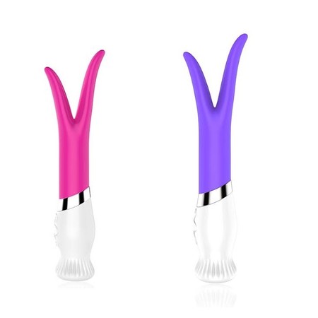 Lily ויברטור מפוצל לעינוג כפול מסיליקון 6 מצבי רטט - צבעים שונים iEGG