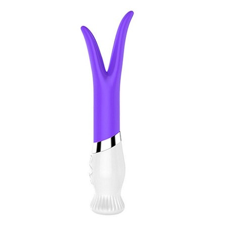 Lily - split vibrator for dual pleasure purple silicone 6 vibration modes iEGG
