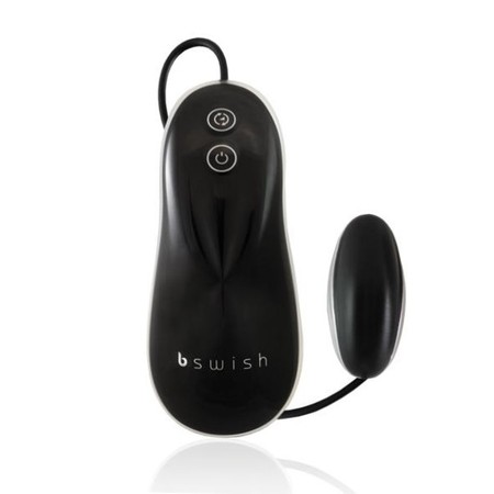 bNaughty Deluxe Black vibrating egg with 6 strength B Swish remote