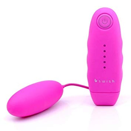 bNaughty Classic Pink vibrating egg with 5 B Bish remote control