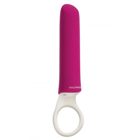 iPlease Small Soft Pink Silicone Vibrator with Handle 20 Vibration Modes Doc Johnson