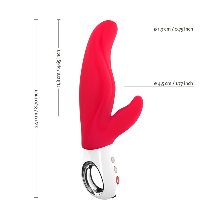 Lady Bi ויברטור מחוספס אדום לגירוי כפול