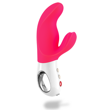 Miss Bi small pink silicone vibrator combined with two powerful Fun Factory motors