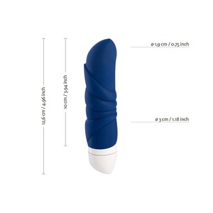 Jam Small Blue Silicone Vibrator Length 10cm Thick 2.75cm Fun Factory