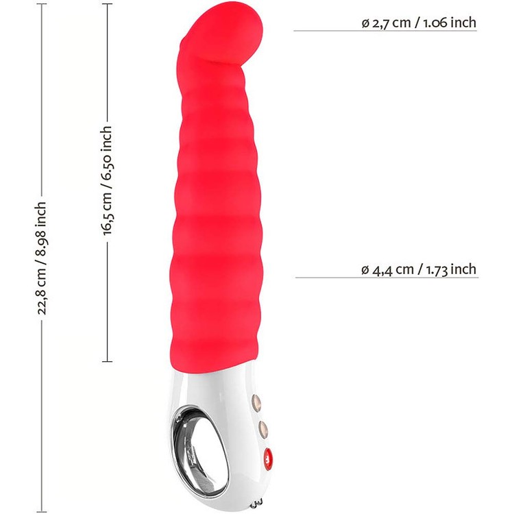 Patchy Paul ויברטור מסיליקון אדום אורך 17 סמ Fun Factory