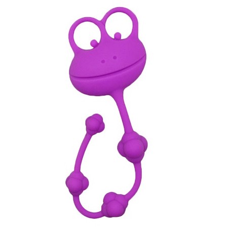 Freddie - Purple silicone anal beads in an amusing frog shape