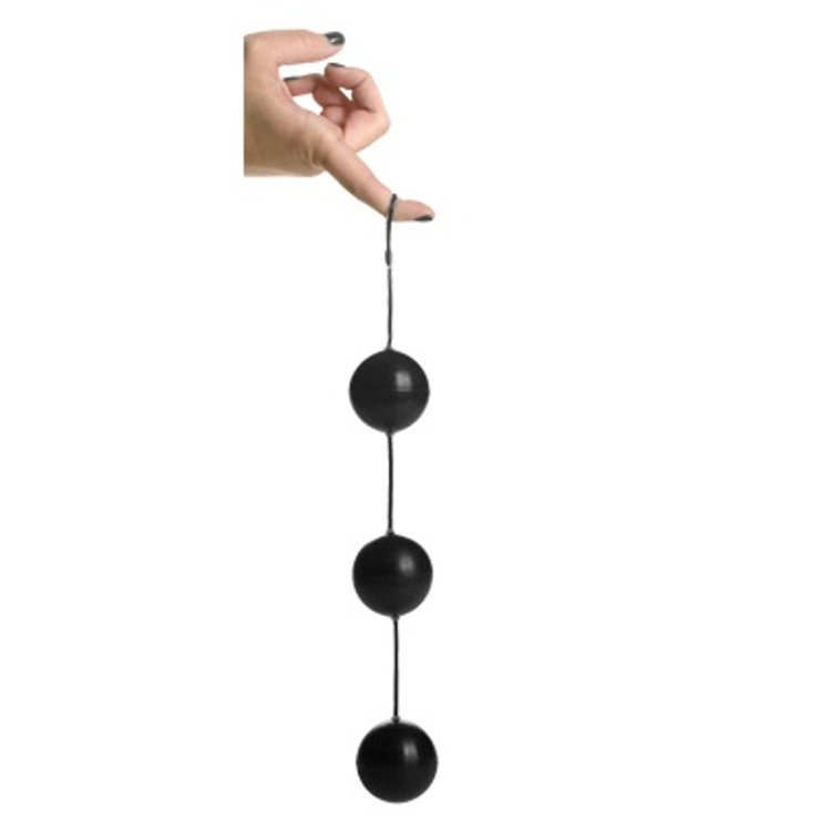 XXL Triple חרוזים אנאליים גדולים סיליקון שחור אורך 33 סמ עובי 4.5 סמ