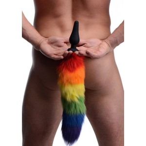 Rainbow Tail - Silicone anal plug with colored rainbow tail by Tailz​​