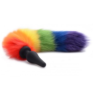 Rainbow Tail - Silicone anal plug with colored rainbow tail by Tailz​​