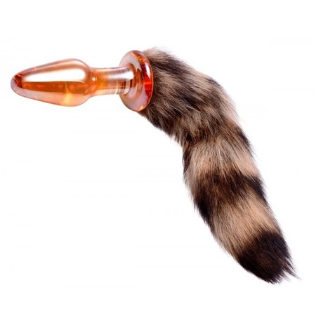 Fox Tail Glass - Special glass butt plug with a fox fur-like​ tail by Tailz