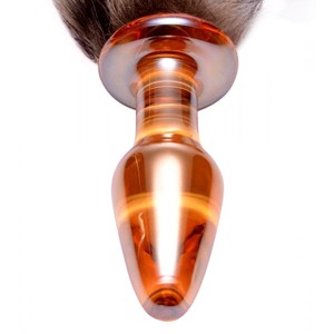 Fox Tail Glass - Special glass butt plug with a fox fur-like​ tail by Tailz