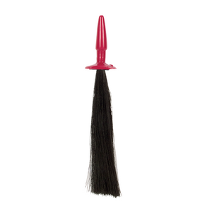 Pony Play S Butt Little Red Silicone Flag with Black Horse Tail Doc Johnson