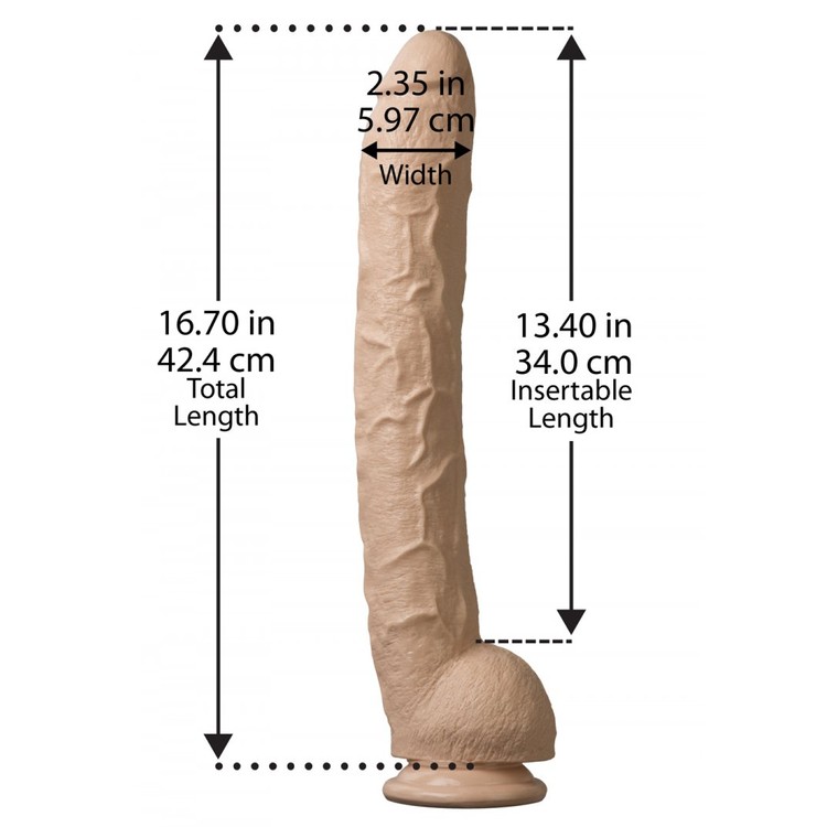 Rambone דילדו ריאליסטי ענק PVC גוף בהיר אורך 34 סמ עובי 6 סמ Doc Johnson