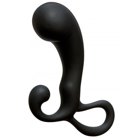 P-Massager massages a high quality black silicone prostate for Doc Johnson