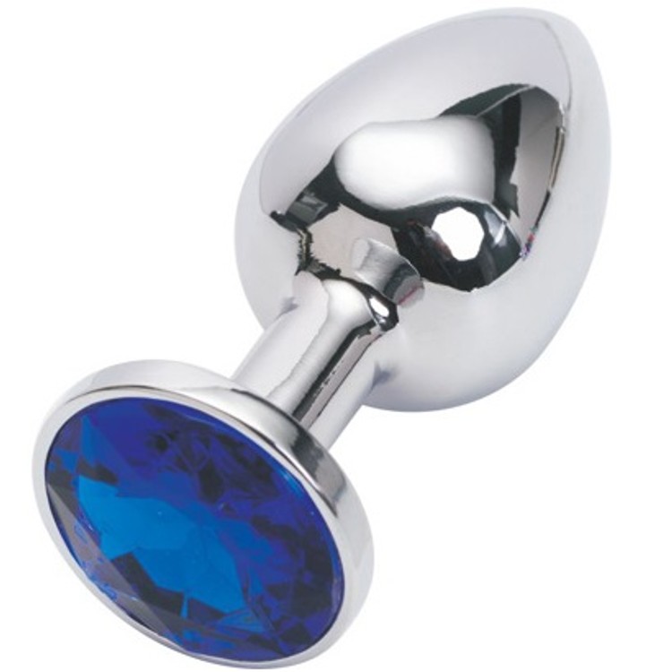 באט פלאג אנאלי מתכת עם קישוט אבן אורך 4.5 סמ קוטר 2.5 - צבעים שונים