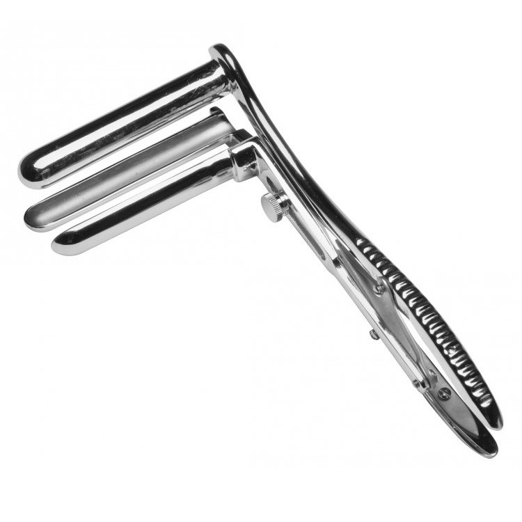 Triple Prong ספקולום מרחיב אנאלי מפלדת אל חלד שלוש שיניים Master Series