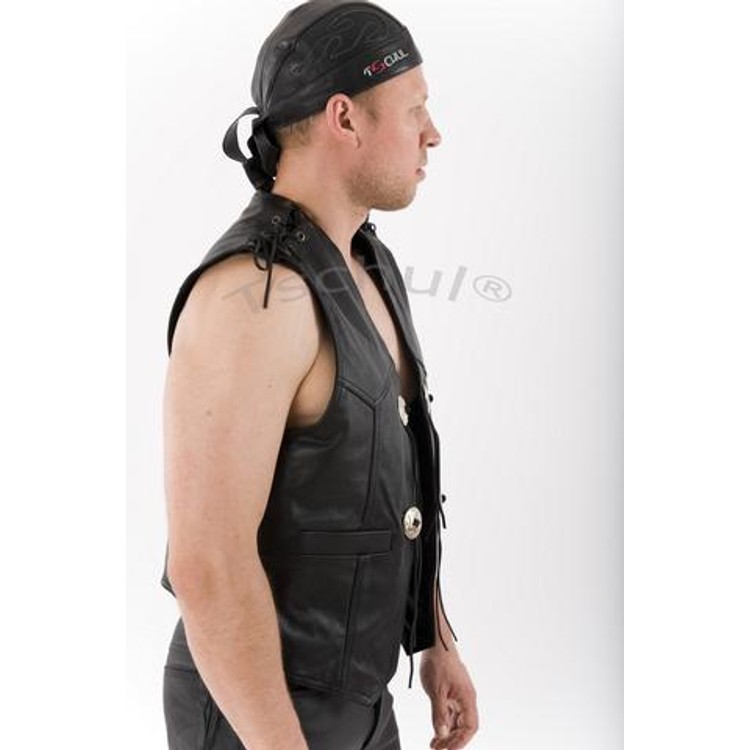 ווסט עור פרימיום עם כפתורים ושרוכים