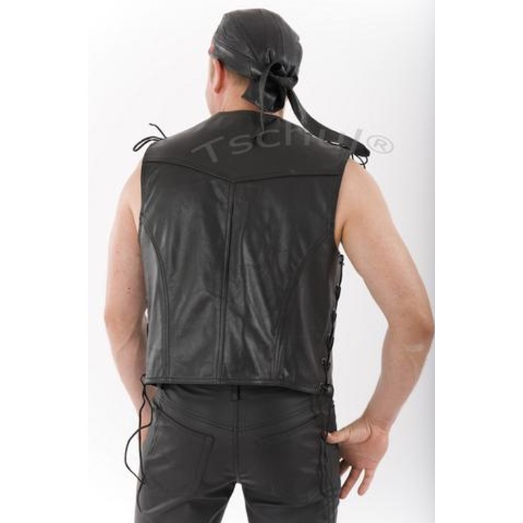 ווסט עור פרימיום עם כפתורים ושרוכים