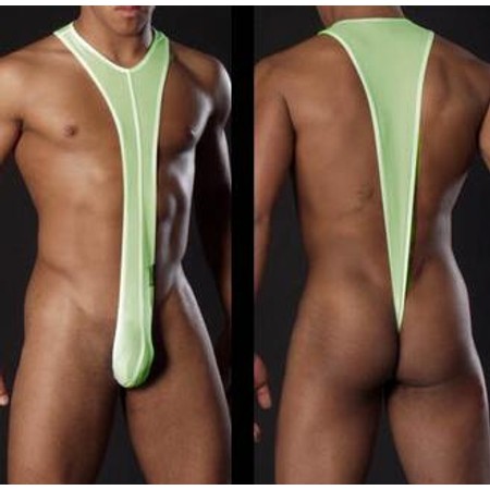 Revealing bodysuit for men in green