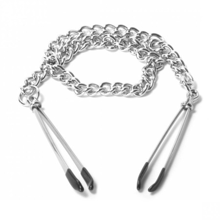 Nipple clamps shaped like tweezers with a chain​