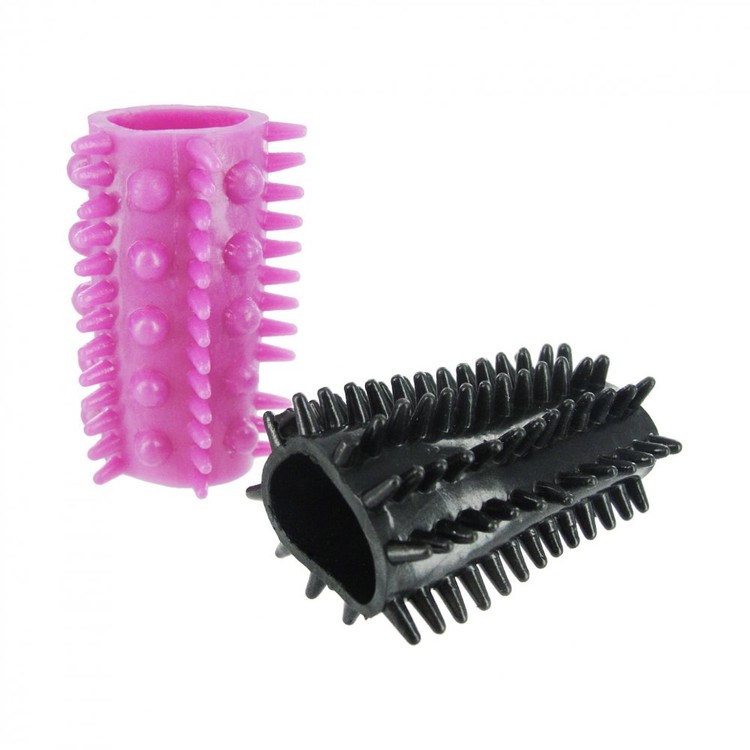 A package of 6 colorful sleeves that are stretched with rough points for increased pleasure​