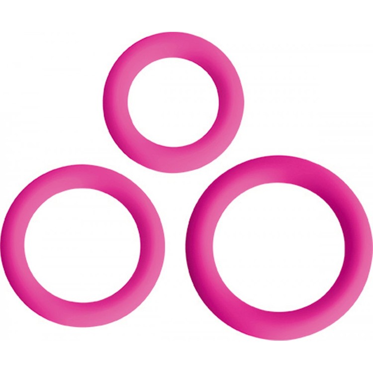 Love Ring Trio סט 3 קוקרינג בגדלים שונים מעוצב בצבע ורוד