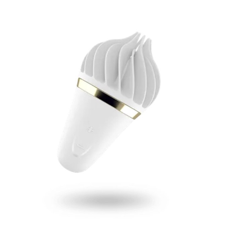 Sweet Treat ויברטור מסתובב בצורת גלידה לבנה