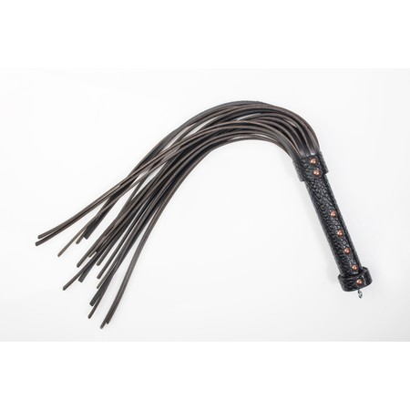 High quality handmade leather flogger with a handle designed with an elegant bumpy texture​
