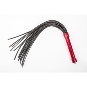 Handmade Leather Flogger with an Elegant Red Handle