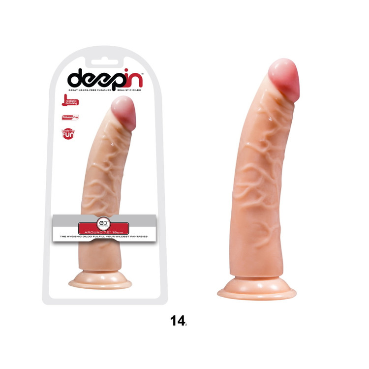 דילדו PVC נצמד בהיר אורך 19 סמ עובי מקסימלי 5 סמ deepIN_14 by NMC​